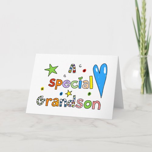 Cute A Special Grandson Greeting Text Expression Card