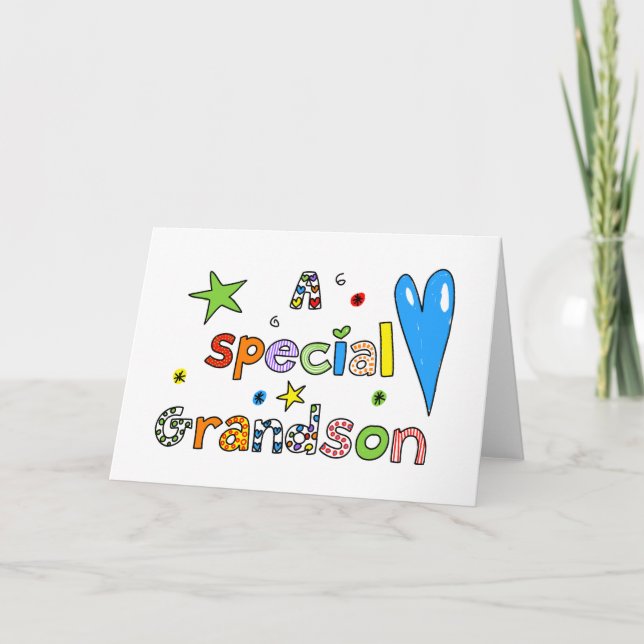 Cute A Special Grandson Greeting Text Expression Card (Front)