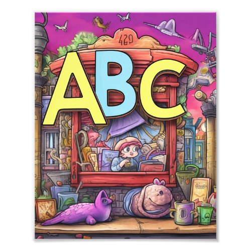 Cute ABC Animal Alphabet  Photo Print