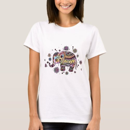Cute Abstract Baby Elephant Illustration T_Shirt