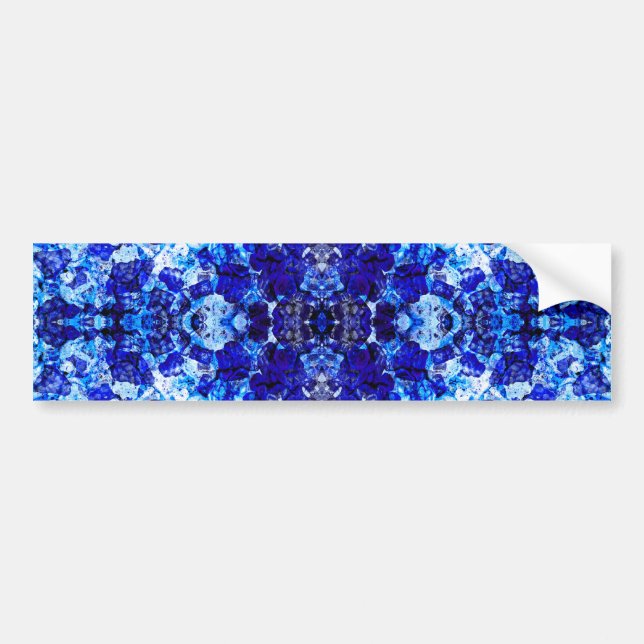 Cute abstract blue lighting glass bumper sticker (Front)