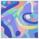 Cute Abstract Blue Pastel Neon Repeating Pattern Fabric