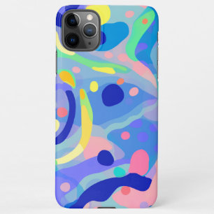 Cute Abstract Blue Pastel Neon Repeating Pattern iPhone 11Pro Max Case