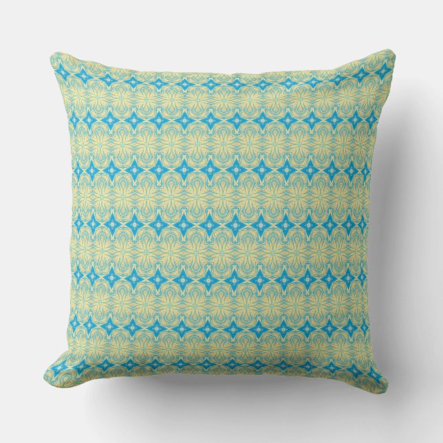 Cute Abstract Blue Seamless pattern  Throw Pillow (Front)