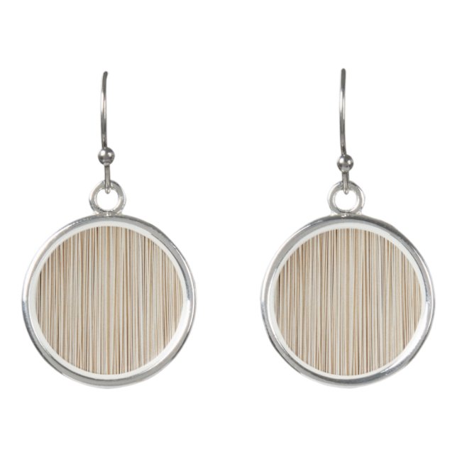 Cute abstract brown lines design earrings (Front)