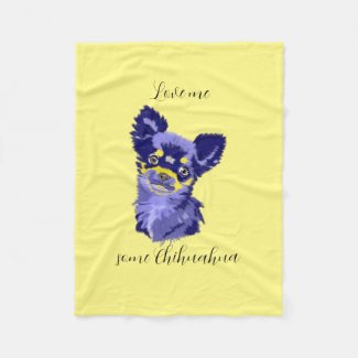 Cute Abstract Chihuahua Fleece Blanket