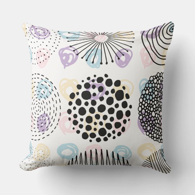 Cute Abstract Circle Pattern Throw Pillow (Front)