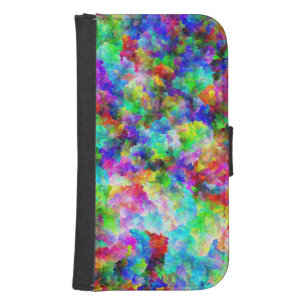 Cute abstract colorful brust texture galaxy s4 wallet case