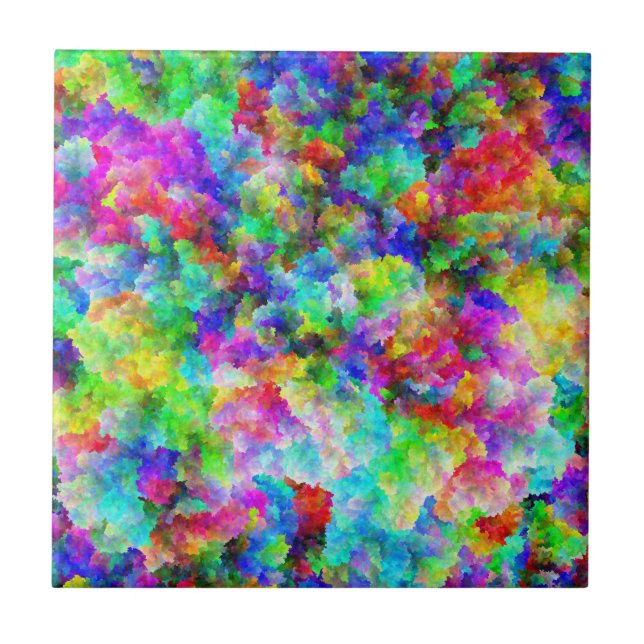 Cute abstract colorful brust texture tile (Front)