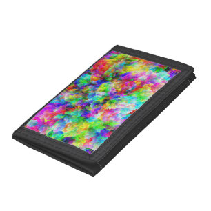 Cute abstract colorful brust texture trifold wallet