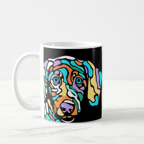 Cute Abstract Colorful Dog Art w Splashes Colors Coffee Mug