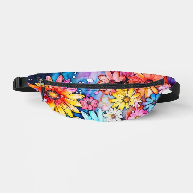 Cute Abstract Daisy Flower Art Fanny Pack (Front)