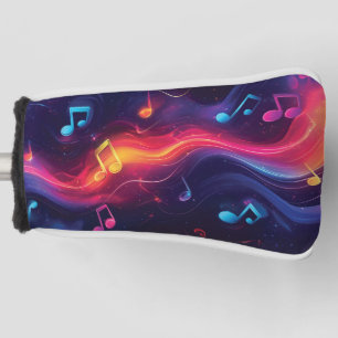 Cute abstract design of floating musical notes golf head cover
