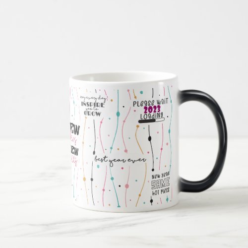 Cute Abstract Doodle Pattern Coffee  Magic Mug