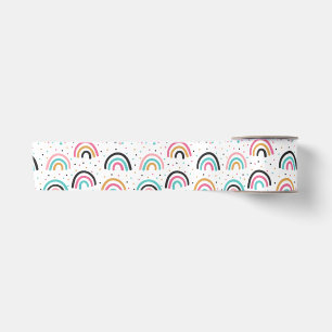Cute Abstract Doodle Pattern Satin Ribbon