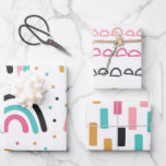 Cute Abstract Doodle Rainbow Strokes Wrapping Paper Sheets<br><div class="desc">Introducing our charming "Cute Abstract Doodle" pattern! Bursting with creativity and whimsy, this delightful design is a feast for the eyes. Playful doodles dance across the paper, showcasing a delightful array of shapes and patterns that will add a touch of joy to any gift. From squiggles and swirls to charming...</div>