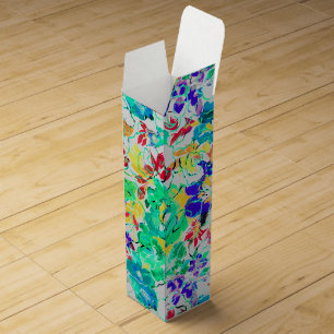 Cute abstract floral pattern wine gift box