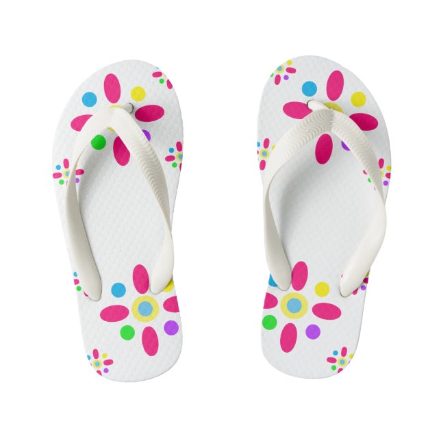 Cute Abstract Flower Pair of Flip Flops (Footbed)