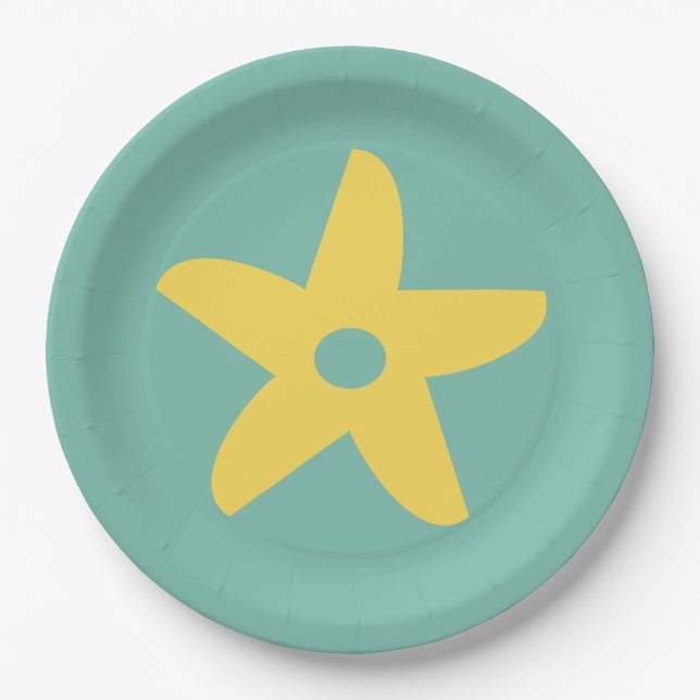 Cute Abstract Flower Paper Napkin Plates (Front)