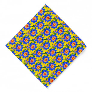 Cute Abstract Flowers Pattern Bandana