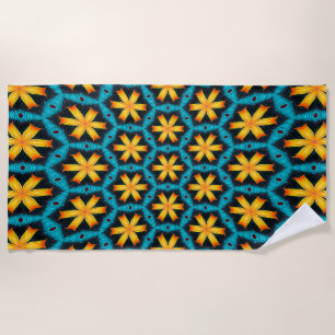 Cute Abstract Flowers Pattern Beach Towel