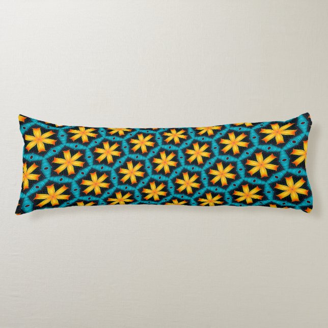 Cute Abstract Flowers Pattern Body Pillow (Front)