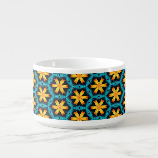 Cute Abstract Flowers Pattern Bowl (Center)