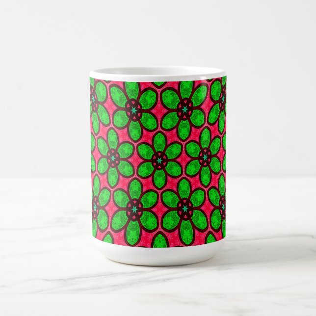 Cute Abstract Flowers Pattern Color Morph Mug (Center)
