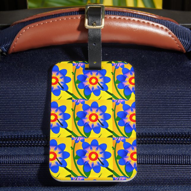 Cute Abstract Flowers Pattern Luggage Tag (Front Insitu 2)