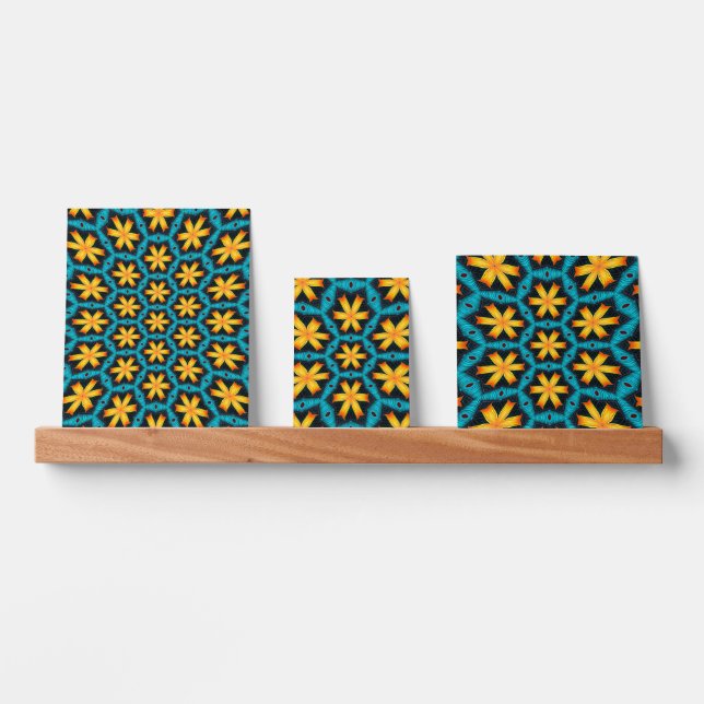 Cute Abstract Flowers Pattern Picture Ledge (Front)