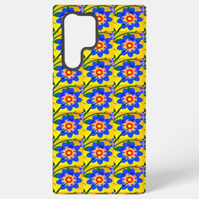 Cute Abstract Flowers Pattern Samsung Galaxy Case (Back)