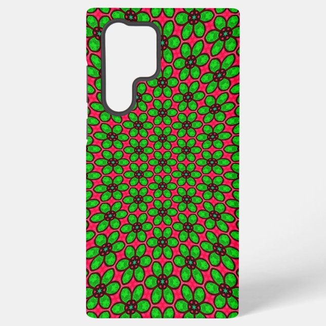 Cute Abstract Flowers Pattern Samsung Galaxy Case (Back)