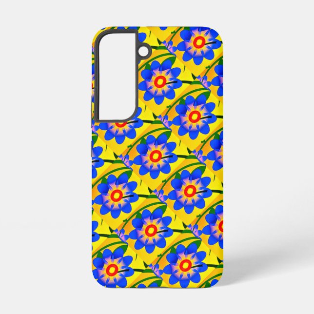 Cute Abstract Flowers Pattern Samsung Galaxy Case (Back)