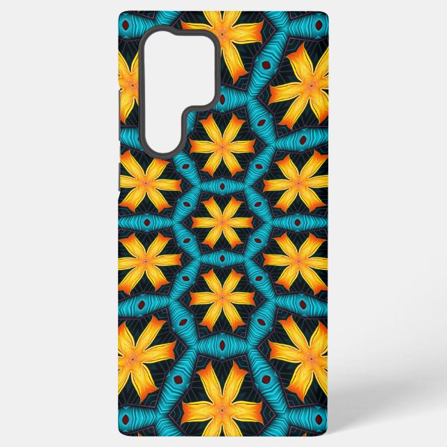 Cute Abstract Flowers Pattern Samsung Galaxy Case (Back)