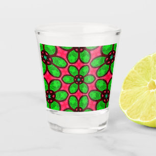 Cute Abstract Flowers Pattern Shot Glass