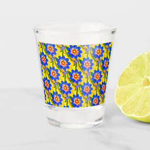 Cute Abstract Flowers Pattern Shot Glass