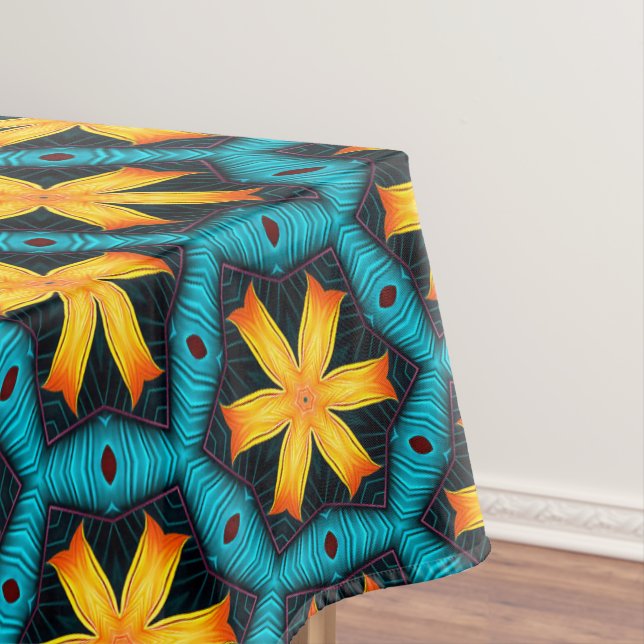 Cute Abstract Flowers Pattern Tablecloth (In Situ)