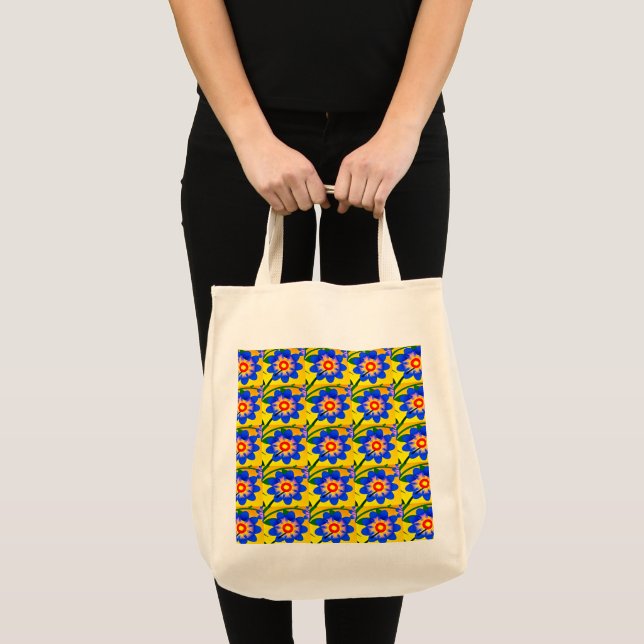 Cute Abstract Flowers Pattern Tote Bag (Front (Product))