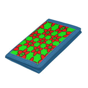 Cute Abstract Flowers Pattern Tri-fold Wallet