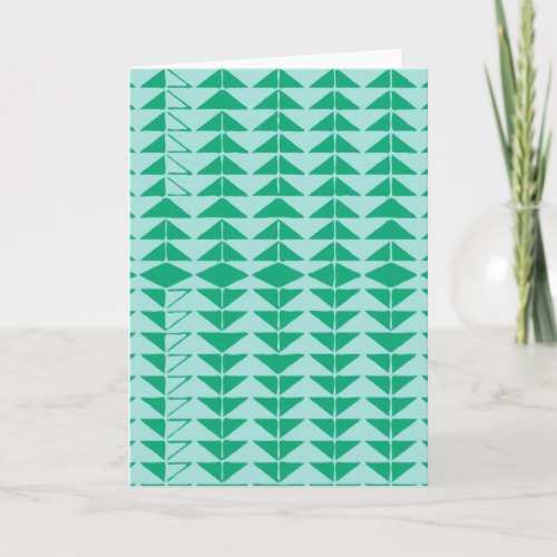Cute Abstract Geometric Shapes in Green and Blue Card