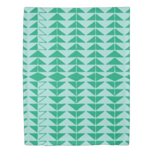 Cute Abstract Geometric Shapes in Green and Blue Duvet Cover