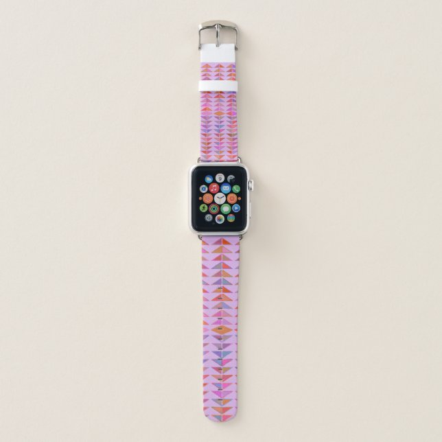 Cute Abstract Geometric Shapes in Lavender Purple Apple Watch Band (Front)