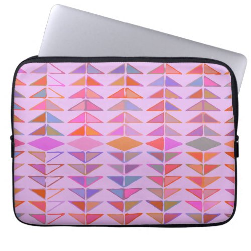 Cute Abstract Geometric Shapes in Lavender Purple Laptop Sleeve