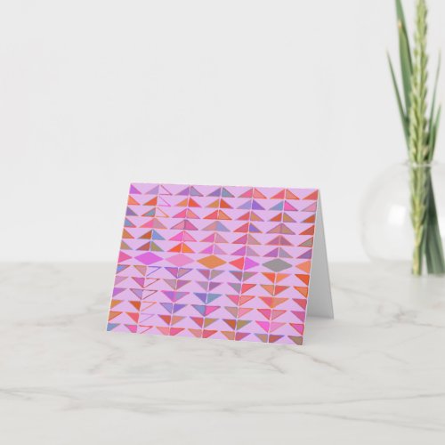 Cute Abstract Geometric Shapes in Lavender Purple Note Card