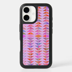 Cute Abstract Geometric Shapes in Lavender Purple iPhone 16 Case