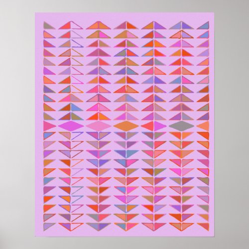 Cute Abstract Geometric Shapes in Lavender Purple Poster