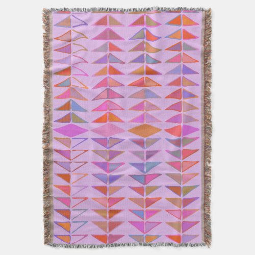 Cute Abstract Geometric Shapes in Lavender Purple Throw Blanket