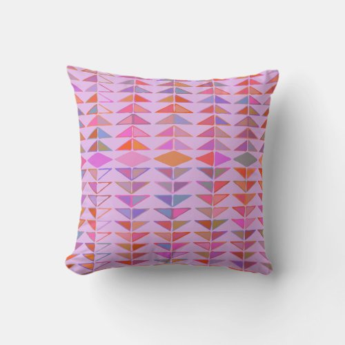 Cute Abstract Geometric Shapes in Lavender Purple Throw Pillow