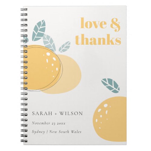 Cute Abstract Green Lemon Fruity Bold Wedding Notebook