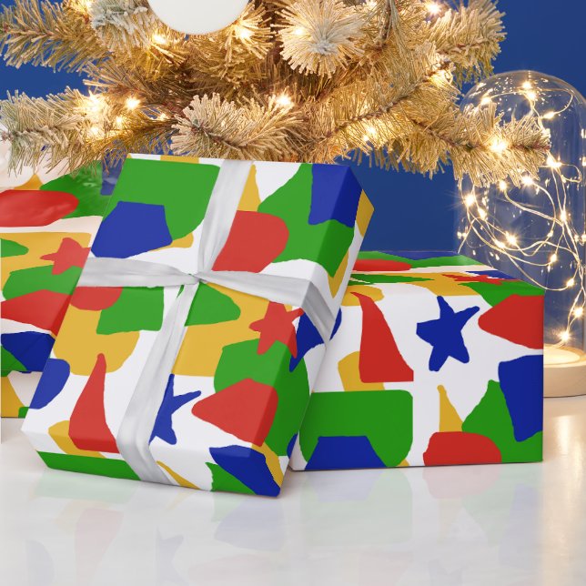 Cute Abstract kids Colorful Chaos Pattern Wrapping Paper (Holidays)